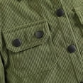 thumbnail image 4 of AJTQTH Shirt Jackets for Kids Toddler Unisex Long Sleeve Turndown Collar One-Breasted Coat Colorblocked Thicken Corduroy Hooded Outwear for Winter Fall Green 12-18 Months, 4 of 9