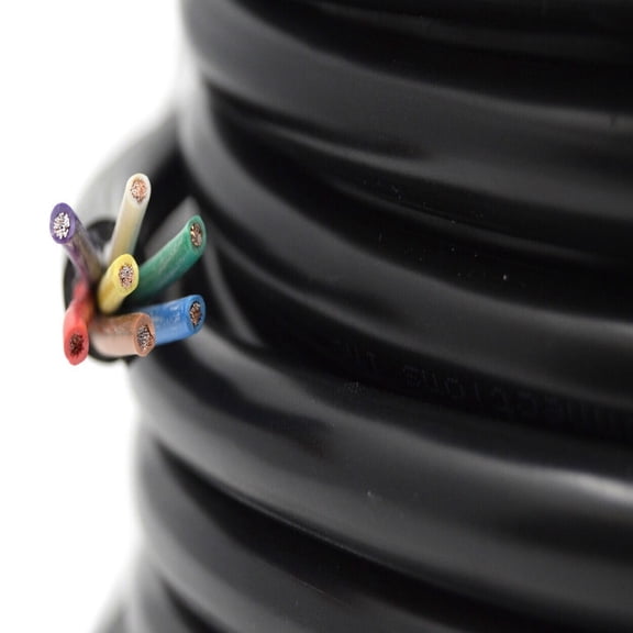 7 Way Trailer Wire (100 Feet) – Heavy Duty 14 Gauge 7 Conductor Insulated RV