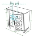thumbnail image 4 of CQSXDA Modern Hollow-Carved Accent Cabinet with 2 Acrylic Mirrored Doors, MDF Sideboard for Living Room and Dining Storage, Dark Brown, 4 of 15