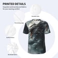 thumbnail image 3 of Rateoe Cloud White Dragon Pattern Men’s Baseball Short Sleeve Polo Shirt, Midweight Men's Shirt Golf Shirt Polo Shirts Quick Dry Short-X-Large, 3 of 7