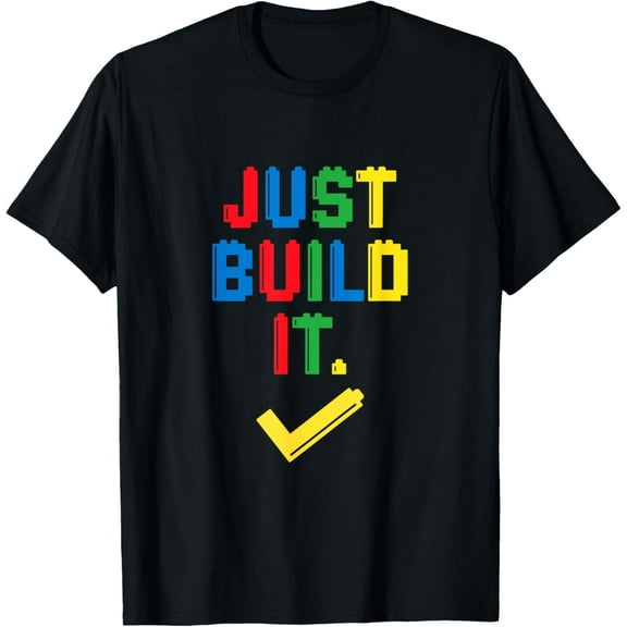 Just Build It Master Builder Building Block Boys Girls T-Shirt