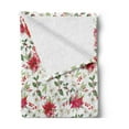 thumbnail image 2 of Watercolor Soft Flannel Fleece Blanket, Fresh Poinsettia Flowers and Rowan Berry Branches Christmas Garden, Cozy Plush for Indoor and Outdoor Use, 70" x 90", Vermilion Green Magenta, by Ambesonne, 2 of 5