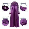 thumbnail image 5 of VONDA Women Long Sleeve Mock Neck Lace Patchwork Maxi Dress Vintage Kaftan Dresses, 5 of 10