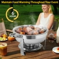 thumbnail image 3 of PRIJESSE Chafing Dish Buffet Set 4 PACK, 6Qt Round Stainless Steel Chafer for Catering,Buffet Servers and Warmers Set, Silver with glass lid, 3 of 7