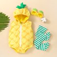 thumbnail image 2 of OJSFQUFP Infant Baby Boys Girls Christmas Pineapple Cos Clothes Hooded Sleeveless Romper Leggings Outfit Set, 2 of 8