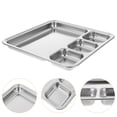 thumbnail image 2 of EeaseCA 1Pc Stainless Steel Plate Household Divided Plate Fruit Plate Breakfast Plate, 2 of 7