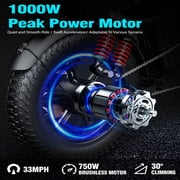 1000W Peak 2 Seater Electric Bike, 16 x 3.0 Fat Tire Electric Bicycle for Adults, 48V 20Ah Battery, Up to 30-50 Miles & 30Mph for Outdoor Riding Ebike UL2849