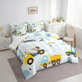 thumbnail image 3 of Manfei Excavator Bedding Comforter Set 7 Pieces,Construction Vehicles Full Bedding Set,Equipment Trucks Fitted Sheet Flat Sheet For Boys Kids,Super Cozy Room Decor Reversible, 3 of 8