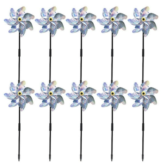 20pcs Windproof Reflective Pinwheels Bird Repellent - Scare Spinners for Garden, Farm, Crops, Trees, Outdoor Decoration