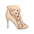 thumbnail image 2 of Wild Diva EG89 Women Leatherette Peep Toe Slit Lace Up Sandal Bootie, 2 of 5