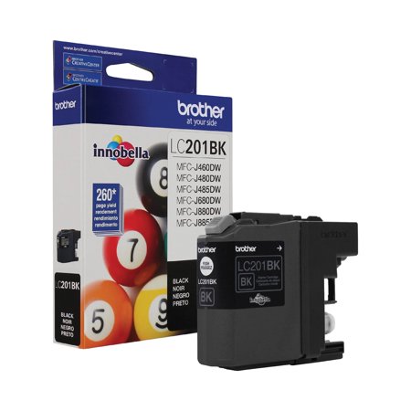 UPC: 0012502640554 | Brother Genuine Standard Yield Black Printer Ink Cartridge  LC201BK  Yield 260 Pages