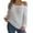 White, variant on Arlun Women's Sweater Fashion Metal Buckle Strap Cold Shoulder Long Sleeves Cable Knit Sweaters Solid Color Ribbed Comfortable Pullover Knitwear Tops White S