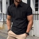 thumbnail image 1 of pstuiky Mangas cortas para hombre, Camisa informal de manga corta con cuello vuelto y botones para hombre, color liso y bolsillo ropa de hombre xxxl, 1 of 7