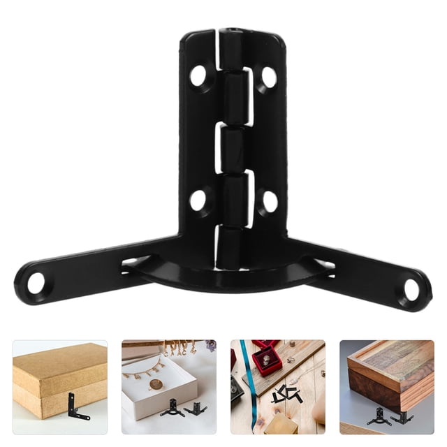 HEALEEP 10pcs Chest Case Hinge Iron Black Rustic Hinges for Commercial Use Decorative Box Hinges