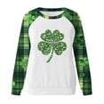 thumbnail image 3 of Wo-Fusoul Chandail de la Saint-Patrick pour Femmes, Coupe Ample Décontractée à Manches Longues Imprimé Col Rond, Vert, 3 of 5