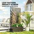 thumbnail image 4 of Outsunny Metal Planter Box with Trellis, Raised Garden Bed with Privacy Screen for Climbing Plants, Leaf Cut-Out Privacy Planter, 4 of 9