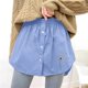thumbnail image 3 of Gibobby faldas deportivas para mujer Minifalda interior para mujer, falda inferior, falda de extensión de camisa de barrido con botones, extensión de camisa, parte superior in(Azul， XXL), 3 of 4