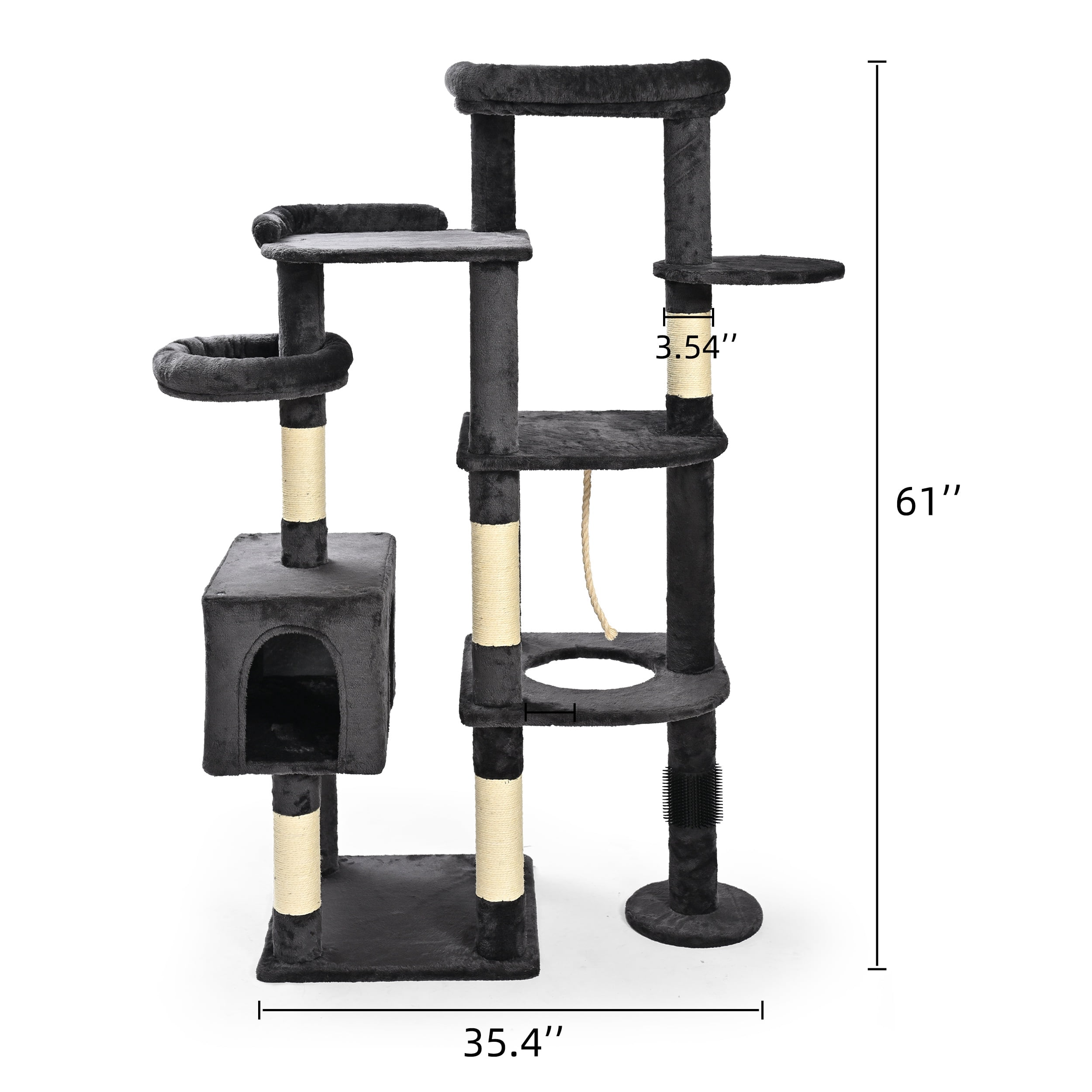 Vibrant Life Heavy Duty 8-Level 61" Cat Tree with Condo, Dark Gray