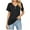 Black, variant on Summer Fashion Plus Size Tops for Womens 2025 Solid Color V-neck Comfortable Loose T-shirt Blouse Casual Tops