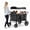 Black, variant on ICEEIF 4 Seater Wagon Stroller for Kids, Foldable Stroller Wagon with Snack Tray, Large Storage Bags, Phone Cup Holder, Removable Canopy and Adjustable Push Handle, Gray