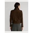 thumbnail image 4 of Polo Ralph Lauren SQUIRE BROWN Women's Suede Moto Jacket, US Small, 4 of 4