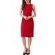 thumbnail image 1 of Vestido sin mangas de corte ajustado para mujer, cuello barco, texturizado, casual, de oficina, talla XL, rojo, 1 of 6