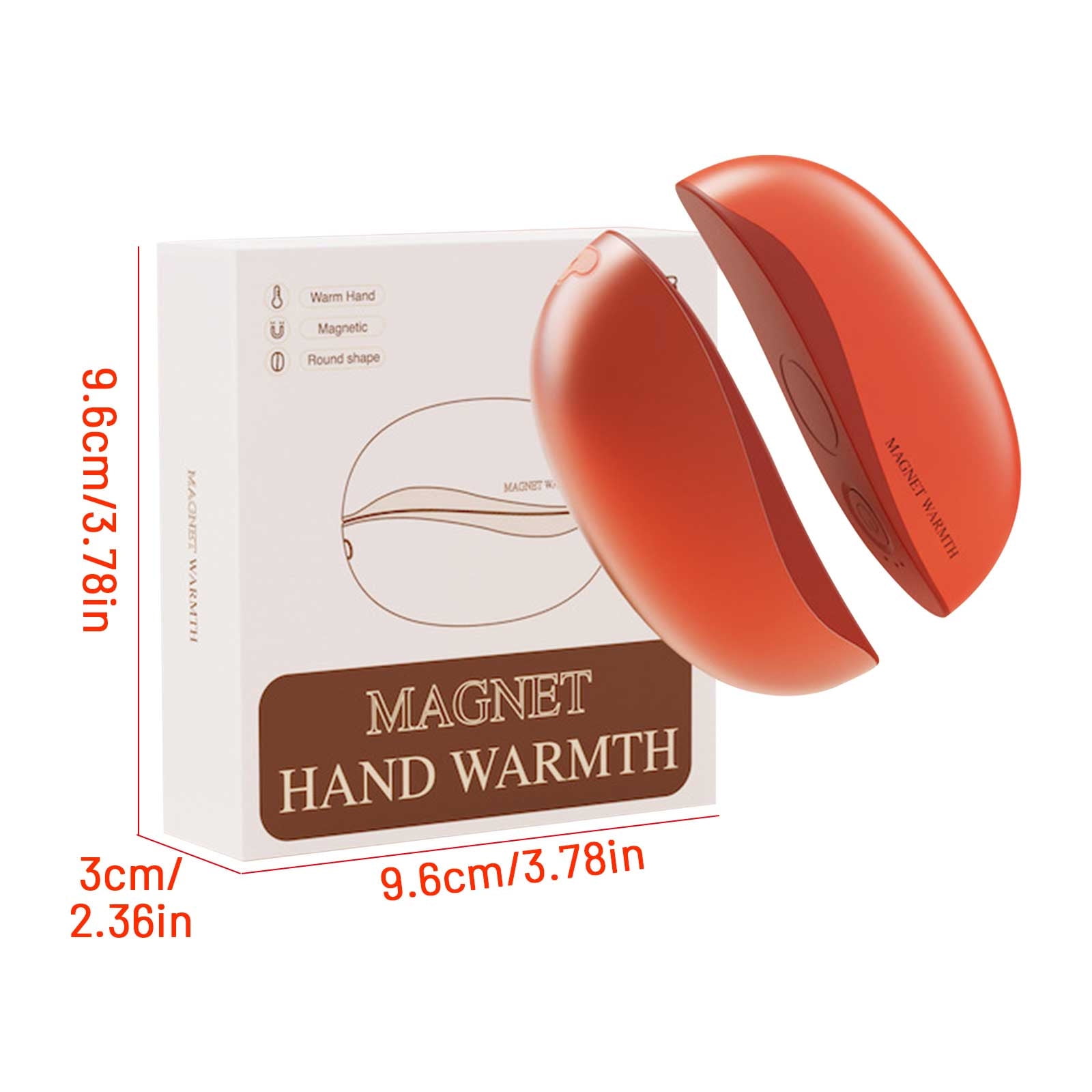 RuiJiao Magnetic Detachable Hand Warmer Rechargeable, 2-in-1 Portable Fast Heating 3-Temperature Settings for Outdoor Camping Christmas Gift