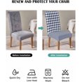 thumbnail image 4 of Stretch Chair Covers Set of 6, Navy Blue and White Grid Universal Fit Elastic Decorative Dining Chairs Slipcovers for Wedding, Banquet, Pastoral Farm Theme, 4 of 6