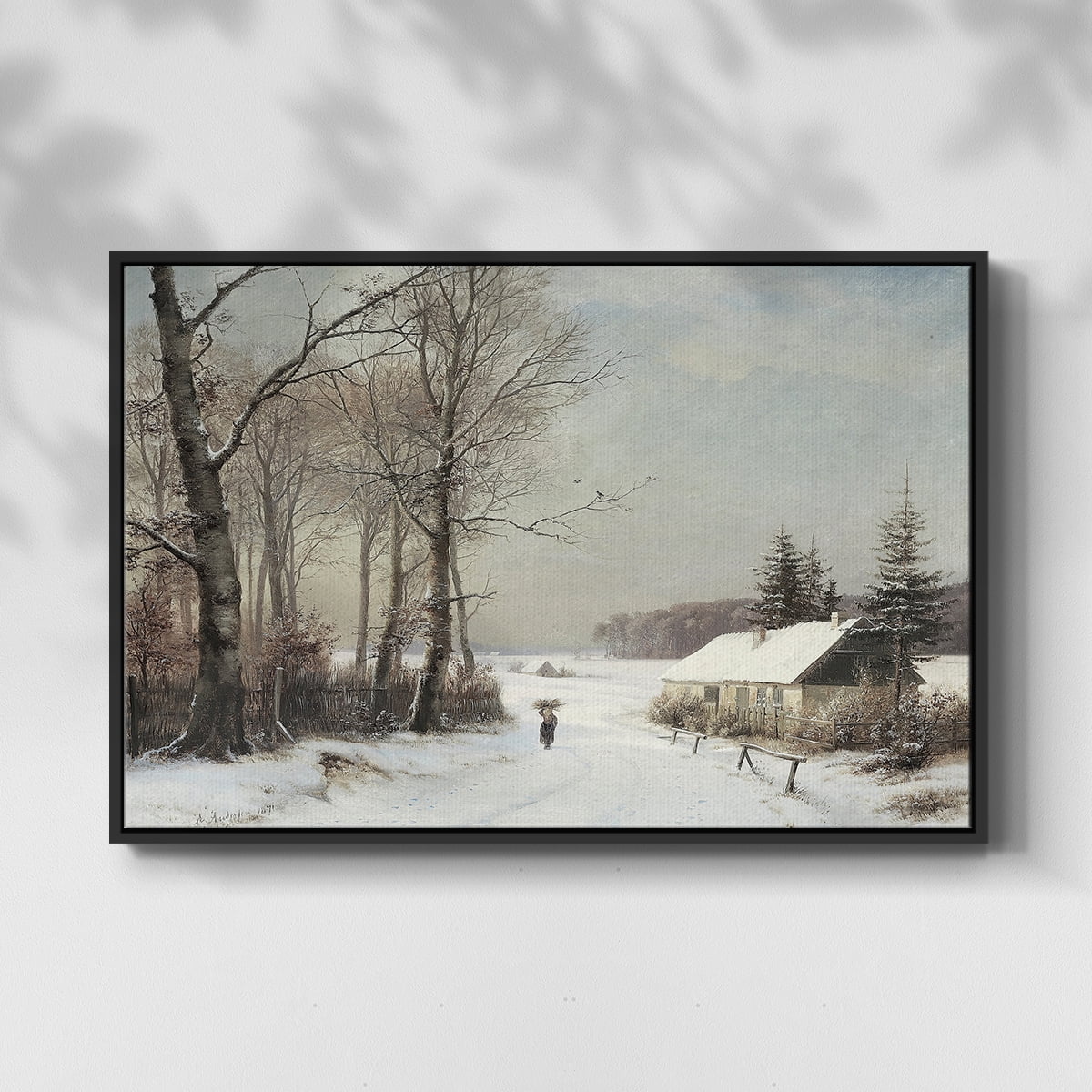 Vintage Landscape-CCLXXVIII By Wexford Home Framed in Black Wood Gallery Wrapped Canvas 25 in. x 37 in.