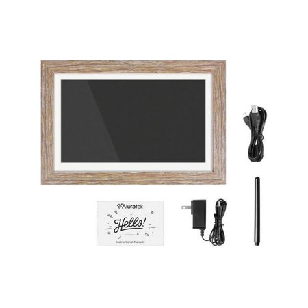 UPC: 0812658015011 | Aluratek 13.3  WiFi Touchscreen Distressed Wood Digital Photo Frame ASHDPF13F