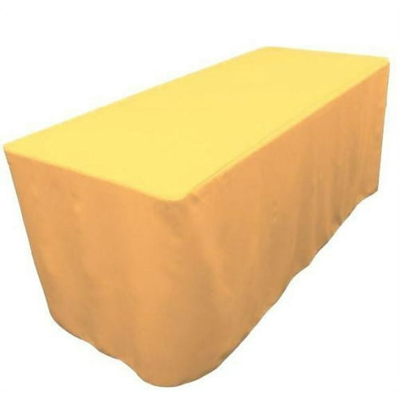 8' ft. Fitted Polyester Table Cover Wedding Banquet Event Tablecloth Yellow"