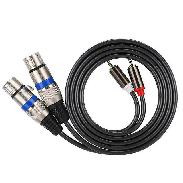 Dual for RCA Male to Dual XLR Female Audio Adapter Cable Patch Cord Double row PVC Wire