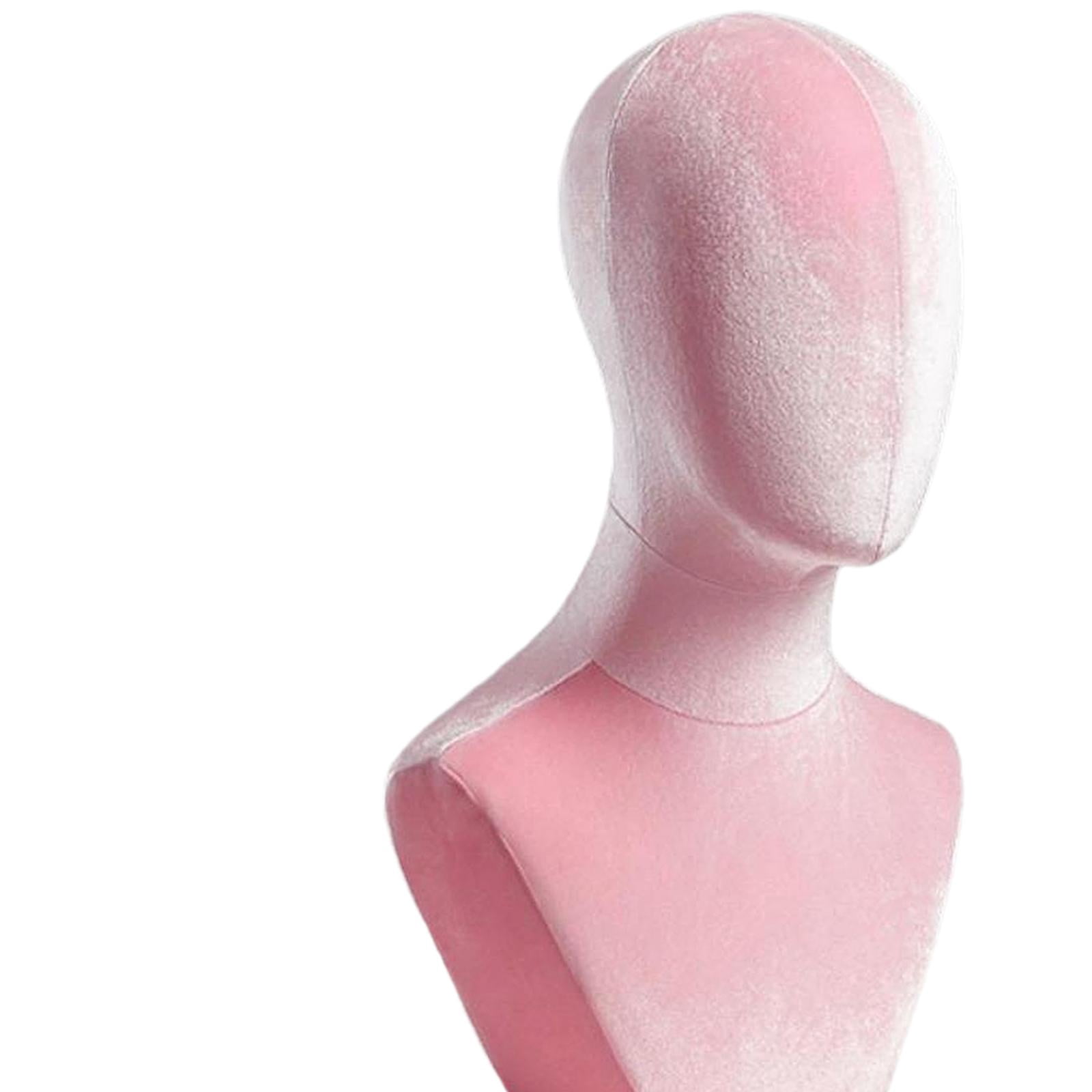 Serenable Mannequin Head Manikin Head Model Stable Base Professional Elegant Holder Hat Display Stand for Jewelry Hair Accessories Pink