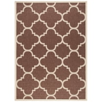 SAFAVIEH Courtyard Becky Geometric Indoor/Outdoor Area Rug, Dark Brown, 9' x 12'