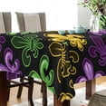 thumbnail image 3 of Coolnut Mardi Gras Print Tablecloth Rectangle Colorful Table Cloth Large Square Table Cover for Dining Kitchen Party 54"x54" Decor Gift, 3 of 7