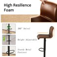 thumbnail image 5 of FIRAVOE Swivel Bar Stools Set of 3, Counter Height Bar Stools with Back, Adjustable Bar Stools 24" to 32", Brown Faux Leather Bar Stools for Kitchen Island (Brown, Set of 3 (24'' to 32''), 5 of 6