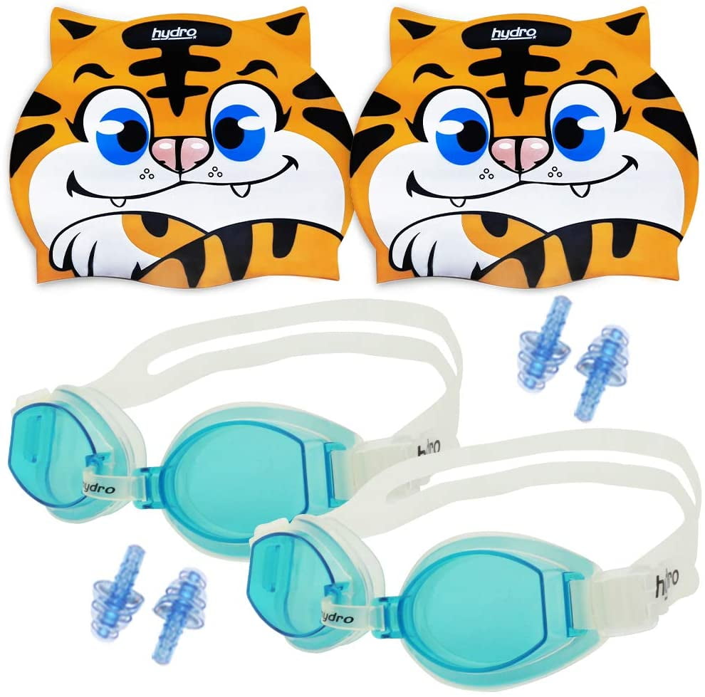 Ear Plug & Fish Cartoon Cap Single & 2 Pack For Kids HYDRO Swimming Goggle 