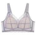 thumbnail image 2 of Jinhomg Women's Everyday Bras, Plus Size Wireless Sheer Lace Full-Coverage Bra for daily and T-shirt wear, Back Closure, Lace No Print, Soft Support Purple 42, 2 of 9