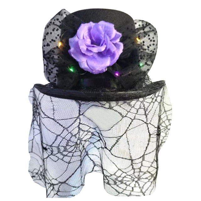 Sombreros Mujer Halloween Flores Negras Encaje Sombrero Alto Festival Sombrero Ancho mujer Sombrero de tela no tejida