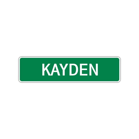 Kayden Boys Children Name Letter Printed Plaque Decoration Label Indoor Outdoor Wall Novelty Aluminum Sign 4"x13.5"
