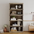 thumbnail image 4 of 5-Tier Bookcase 67'' Tall Wooden Office Bookshelf with Large Open Storage Shelves Modern Farmhouse Bookshelf for Living Room, 4 of 8