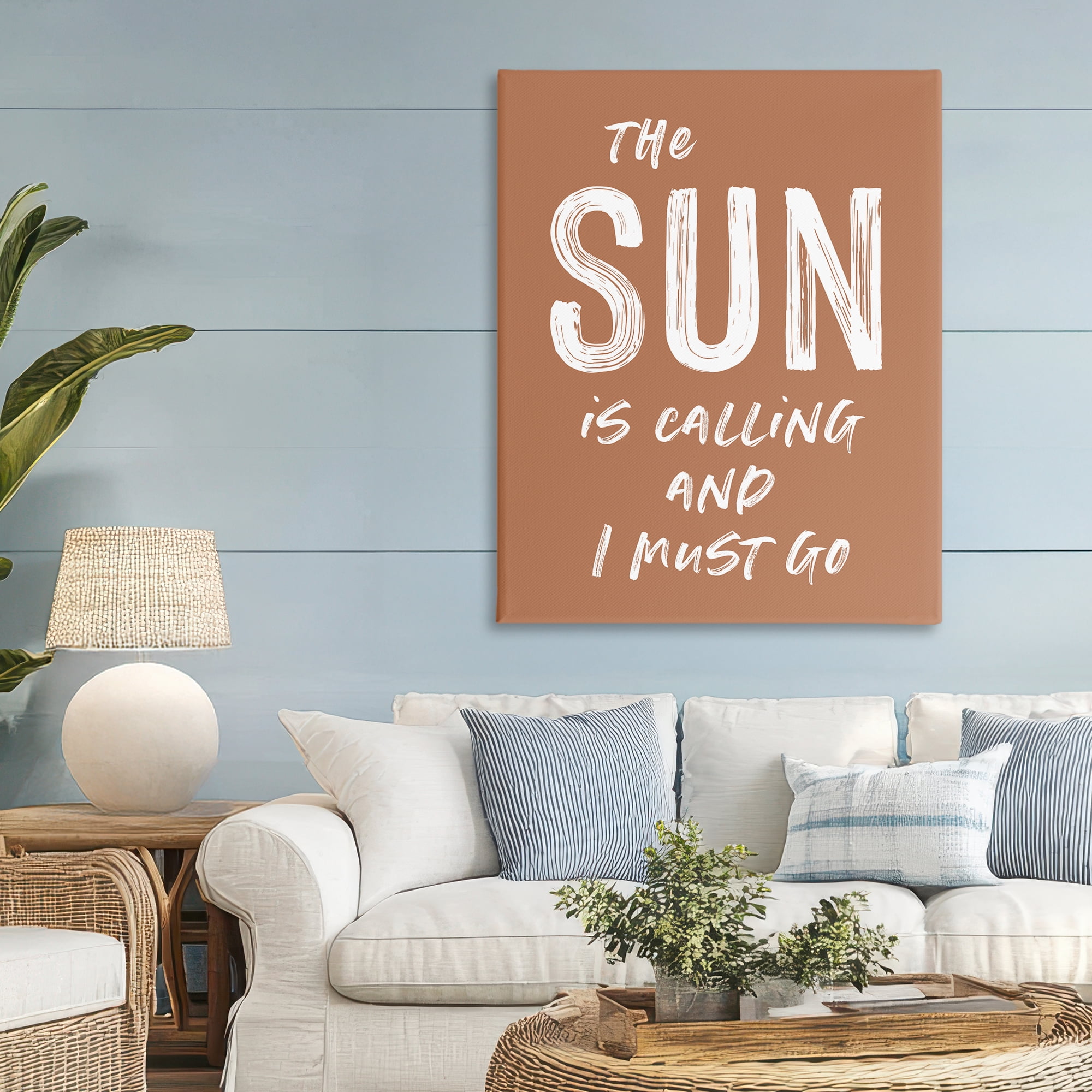 Sun Is Calling Must Go Canvas Wall Art, design by Lettered and Lined