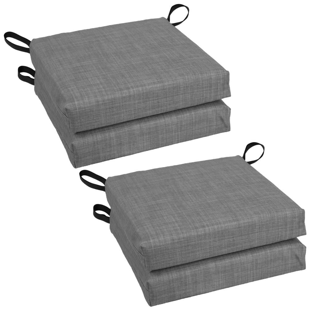 Blazing Needles Set of 4 Outdoor Chair Cushions, Cool Gray