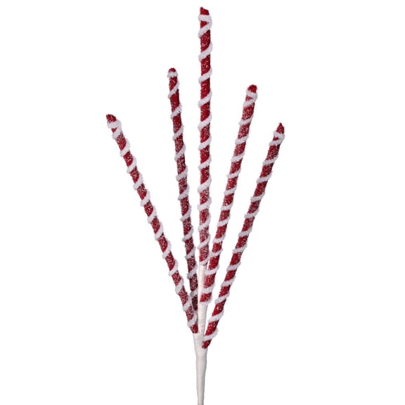 24" FROSTED PEPPERMINT STICK X5 SPRAY