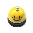 thumbnail image 2 of Hotel Counter Desk Bell Ring Metal Reception Restaurant Kitchen Bar Service Call/Restaurant Food Delivery Bell Creative Bar Counter Meal Bell Summon Bell Smiley Yellow, 2 of 3