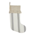 thumbnail image 2 of VHC Brands Grace Grain Sack Stripe Ruffled Stocking 12x20, 2 of 4