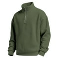 thumbnail image 6 of Zedker Fashion Honeycomb Knitted Casual Long Sleeve Quarter Zipper Shirts for Men Comfy Stand Collar Loose Breathable Tops,Army Green,S, 6 of 6