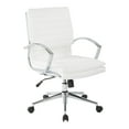 thumbnail image 4 of Office Star Products Mid Back Manager's Faux Leather Chair in White with Chrome Base, 4 of 5