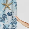 thumbnail image 3 of Chilfamy Beach Shower Curtain for Bathroom Blue Coastal Seashell Coral Decorative Shower Curtains Waterproof Fabric Nautical Ocean Themed Shower Curtain Sets for Bathtub Hotel With Hooks White, 3 of 7
