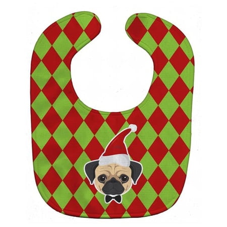 Christmas Fawn Pug Baby Bib